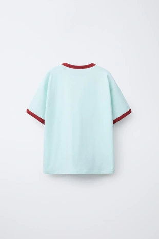 Футболка с вышивкой и контрастной отделкой- Заказать в России