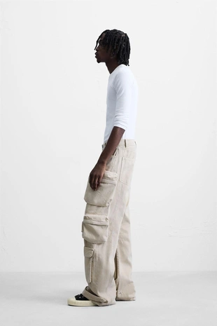 Джинсовые брюки карго с карманами