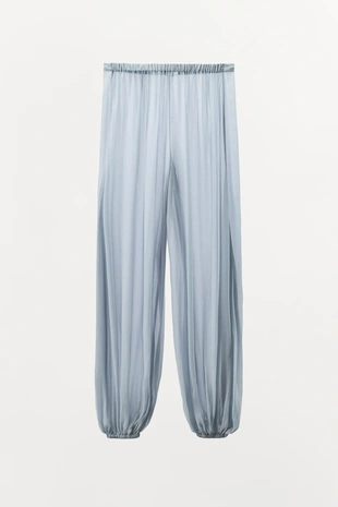 Полупрозрачные брюки со сборками- Заказать в России