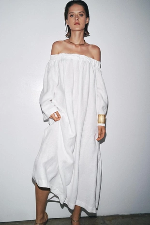 100% LINEN DRESS ZW COLLECTION- Заказать в России