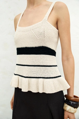 Трикотажный топ на бретелях- Заказать в России