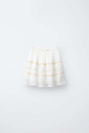 FLORAL EMBROIDERED SKIRT- Заказать в России