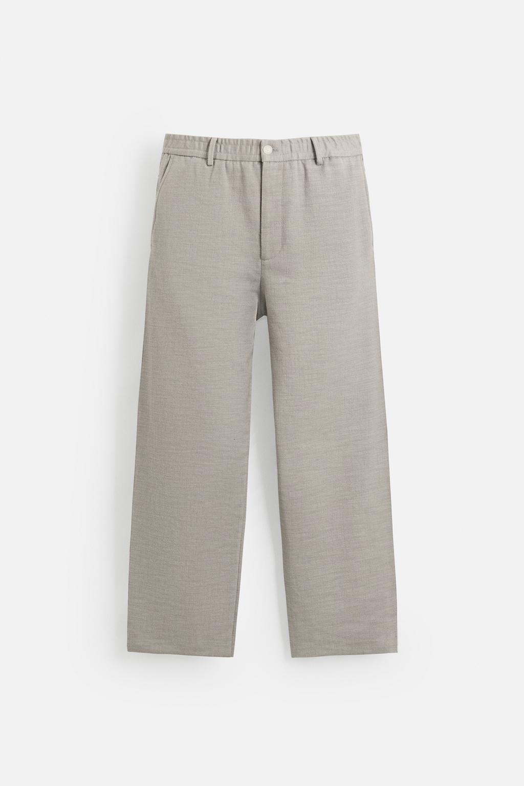 БРЮКИ REGULAR FIT ИЗ ТКАНИ С ТЕКСТУРОЙ