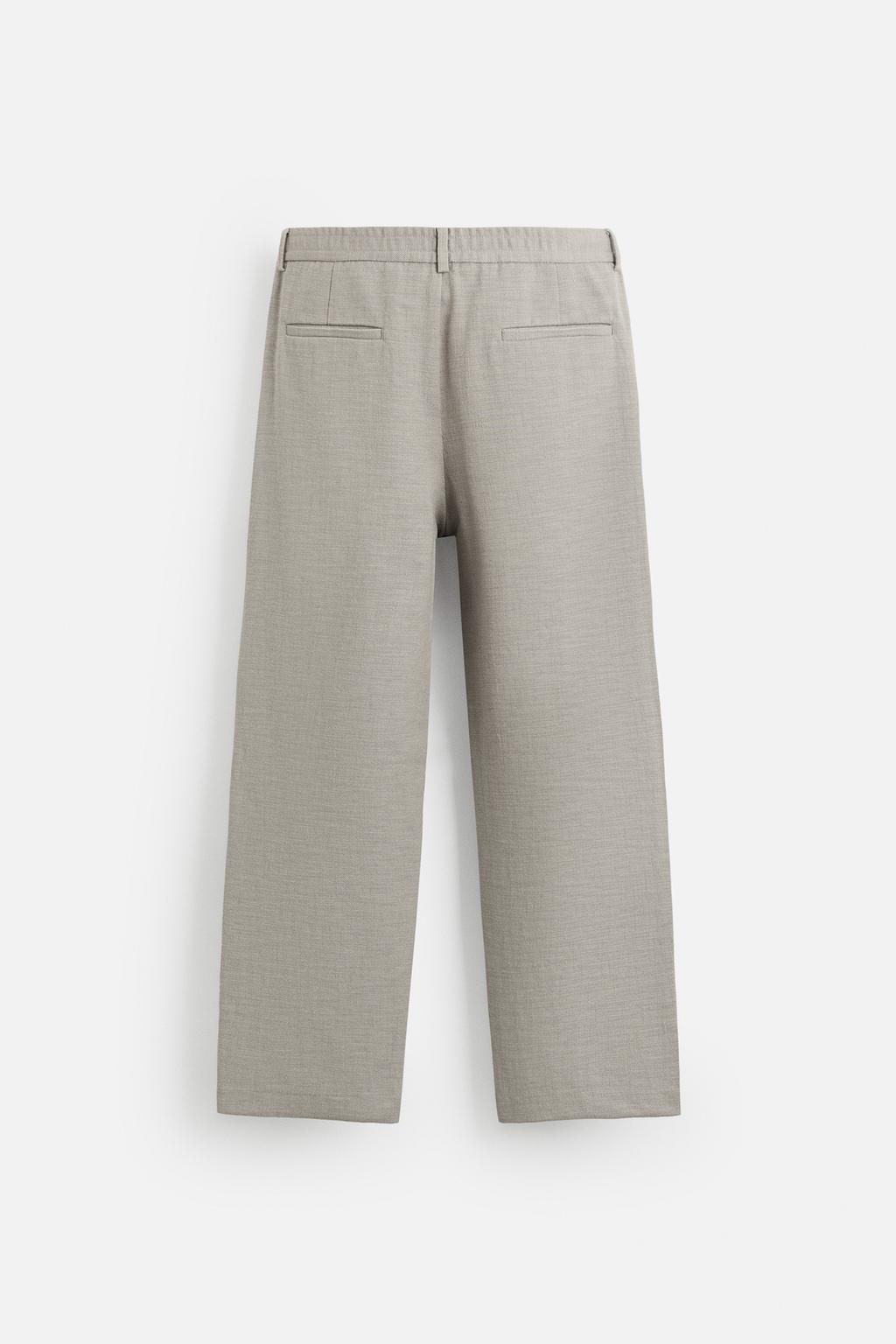БРЮКИ REGULAR FIT ИЗ ТКАНИ С ТЕКСТУРОЙ
