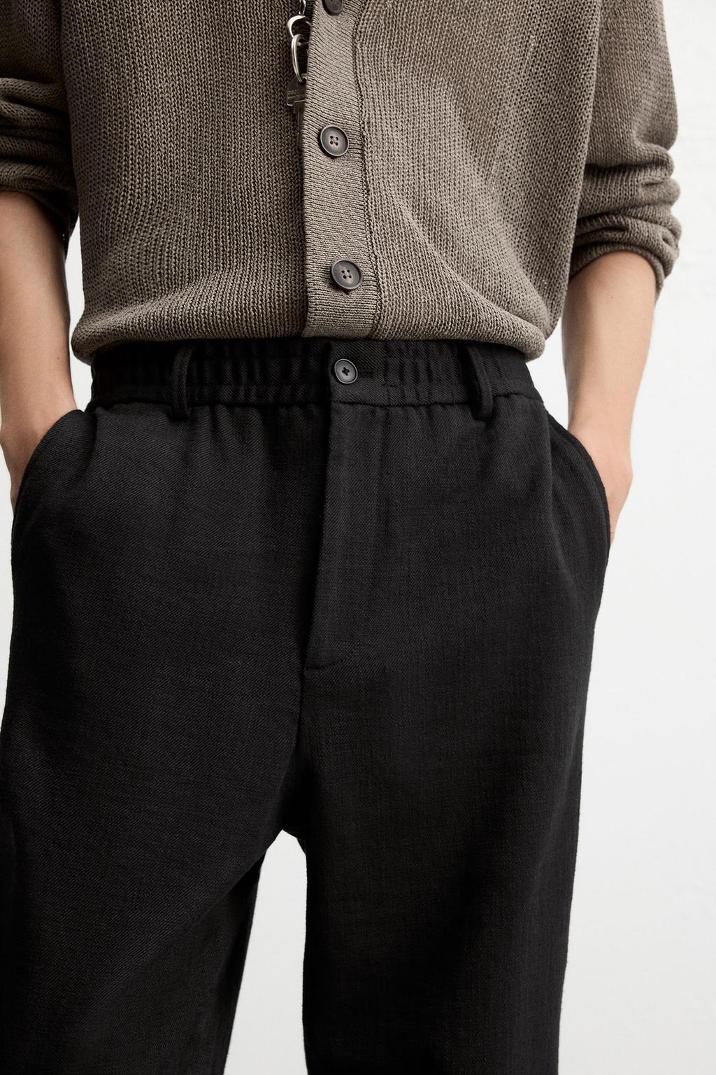 БРЮКИ REGULAR FIT ИЗ ТКАНИ С ТЕКСТУРОЙ