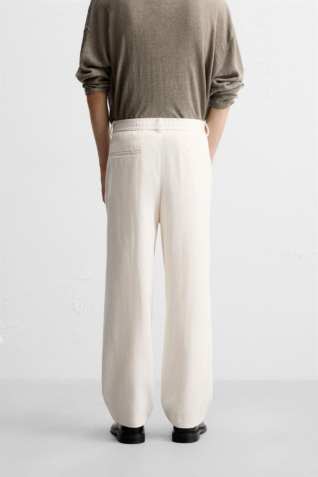 БРЮКИ REGULAR FIT ИЗ ТКАНИ С ТЕКСТУРОЙ