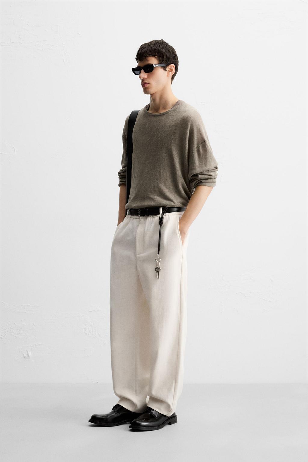 БРЮКИ REGULAR FIT ИЗ ТКАНИ С ТЕКСТУРОЙ