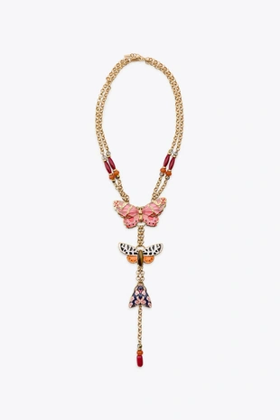 Ожерелье с бусинами в виде бабочек- Заказать в России