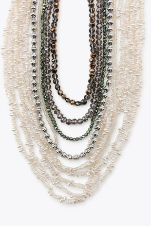 Набор из 2 ожерелий с бусинами и жемчугом- Заказать в России