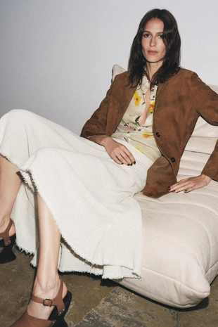 Юбка миди из ткани в рубчик — ZW COLLECTION- Заказать в России