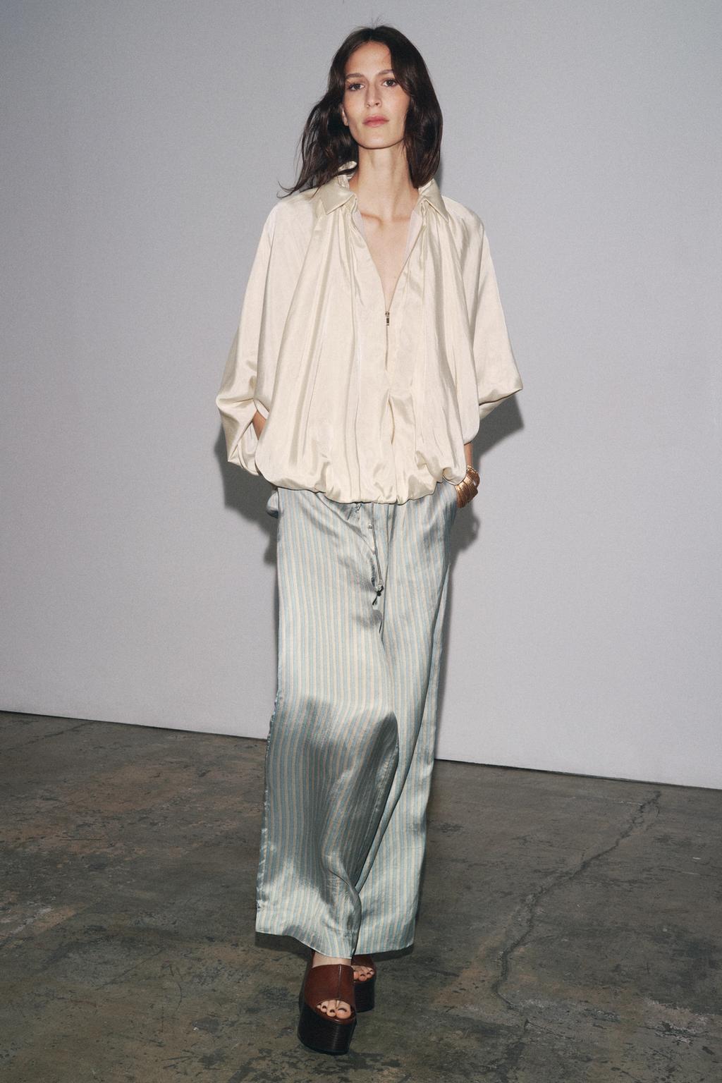 ПОЛОСАТЫЕ БРЮКИ В ПИЖАМНОМ СТИЛЕ — ZW COLLECTION
