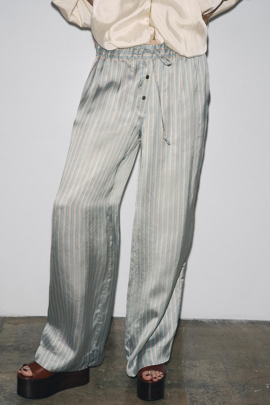 ПОЛОСАТЫЕ БРЮКИ В ПИЖАМНОМ СТИЛЕ — ZW COLLECTION