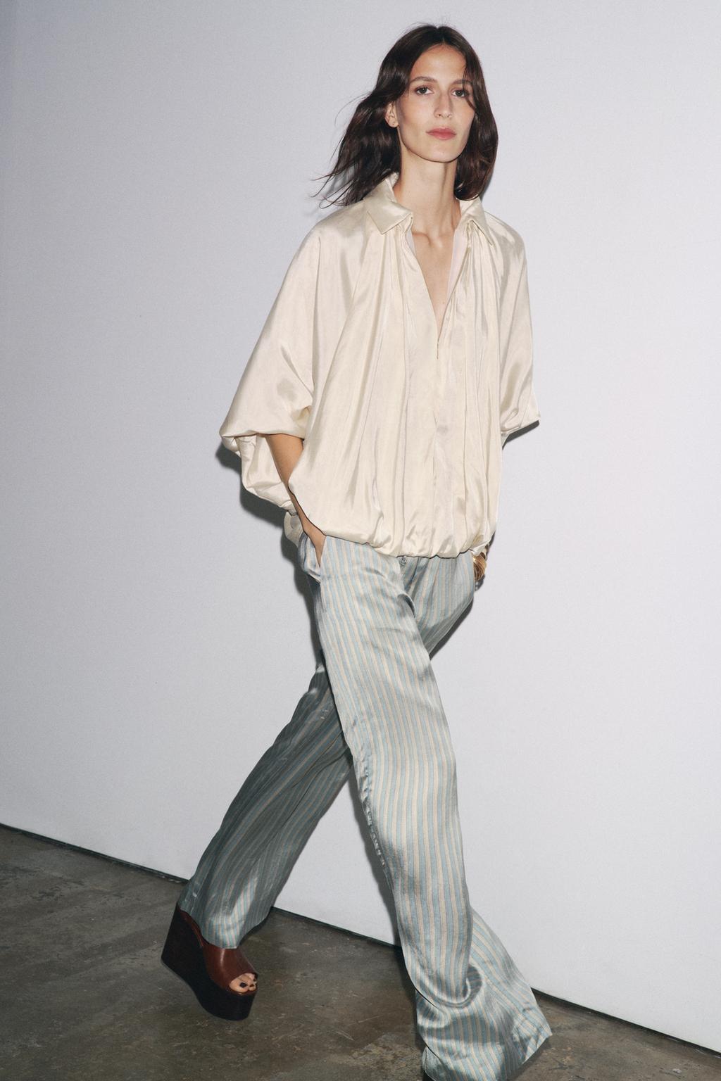ПОЛОСАТЫЕ БРЮКИ В ПИЖАМНОМ СТИЛЕ — ZW COLLECTION