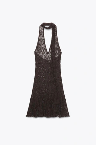 Платье с заклепками и платком- Заказать в России