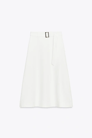 Юбка-трапеция с ремнем- Заказать в России