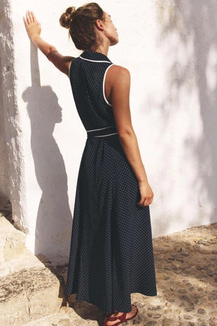 Платье миди в горошек- Заказать в России