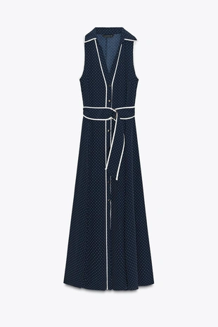 Платье миди в горошек- Заказать в России