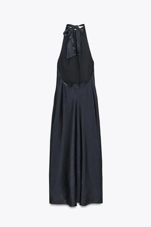 Платье миди с горловиной халтер- Заказать в России