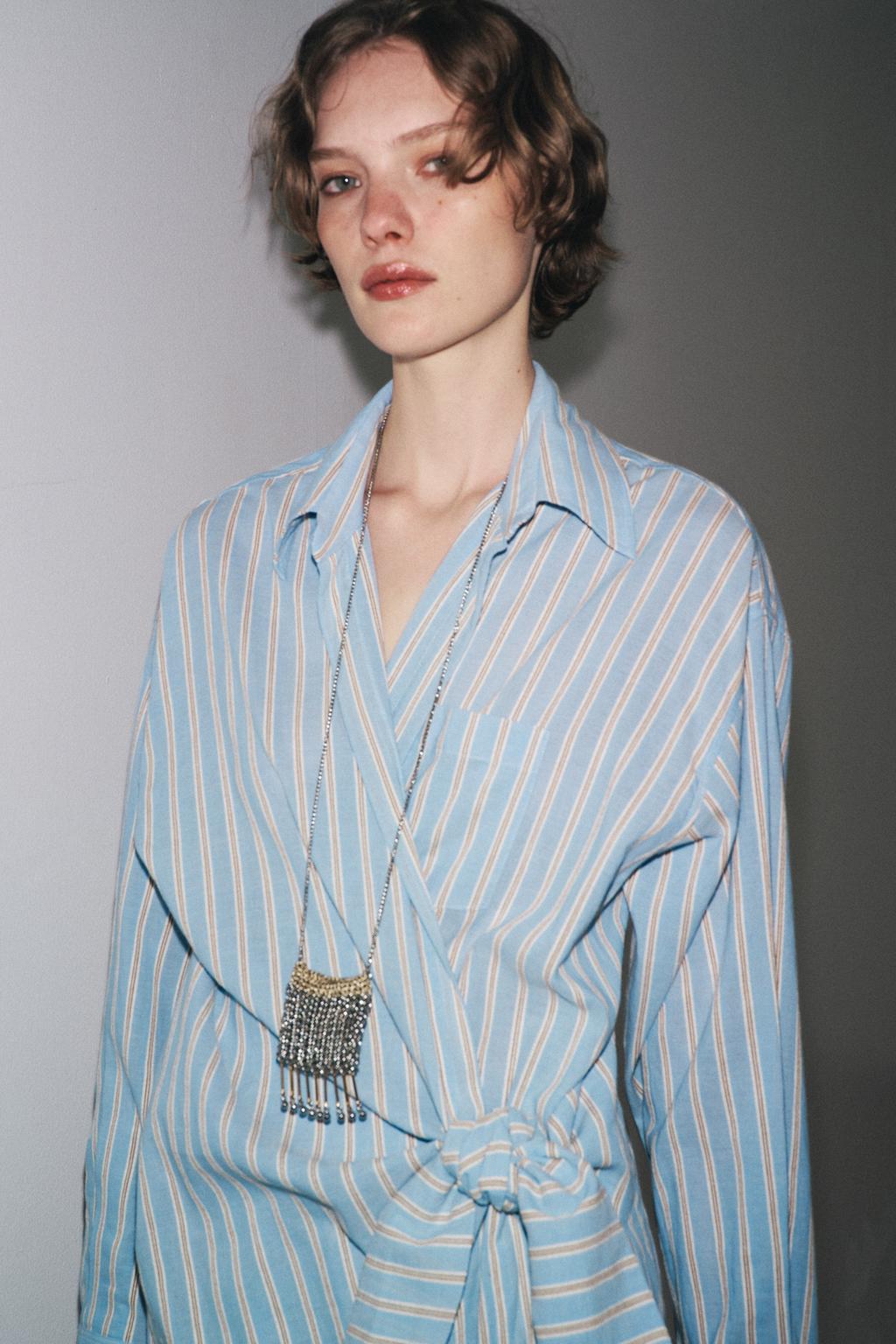 ПЛАТЬЕ НА ЗАПАХ В ПОЛОСКУ — ZW COLLECTION