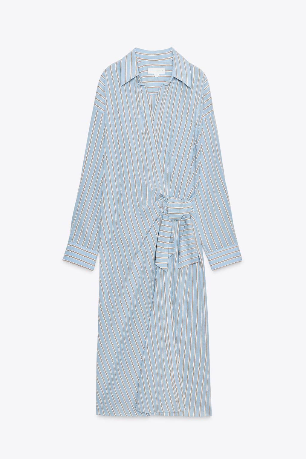 ПЛАТЬЕ НА ЗАПАХ В ПОЛОСКУ — ZW COLLECTION