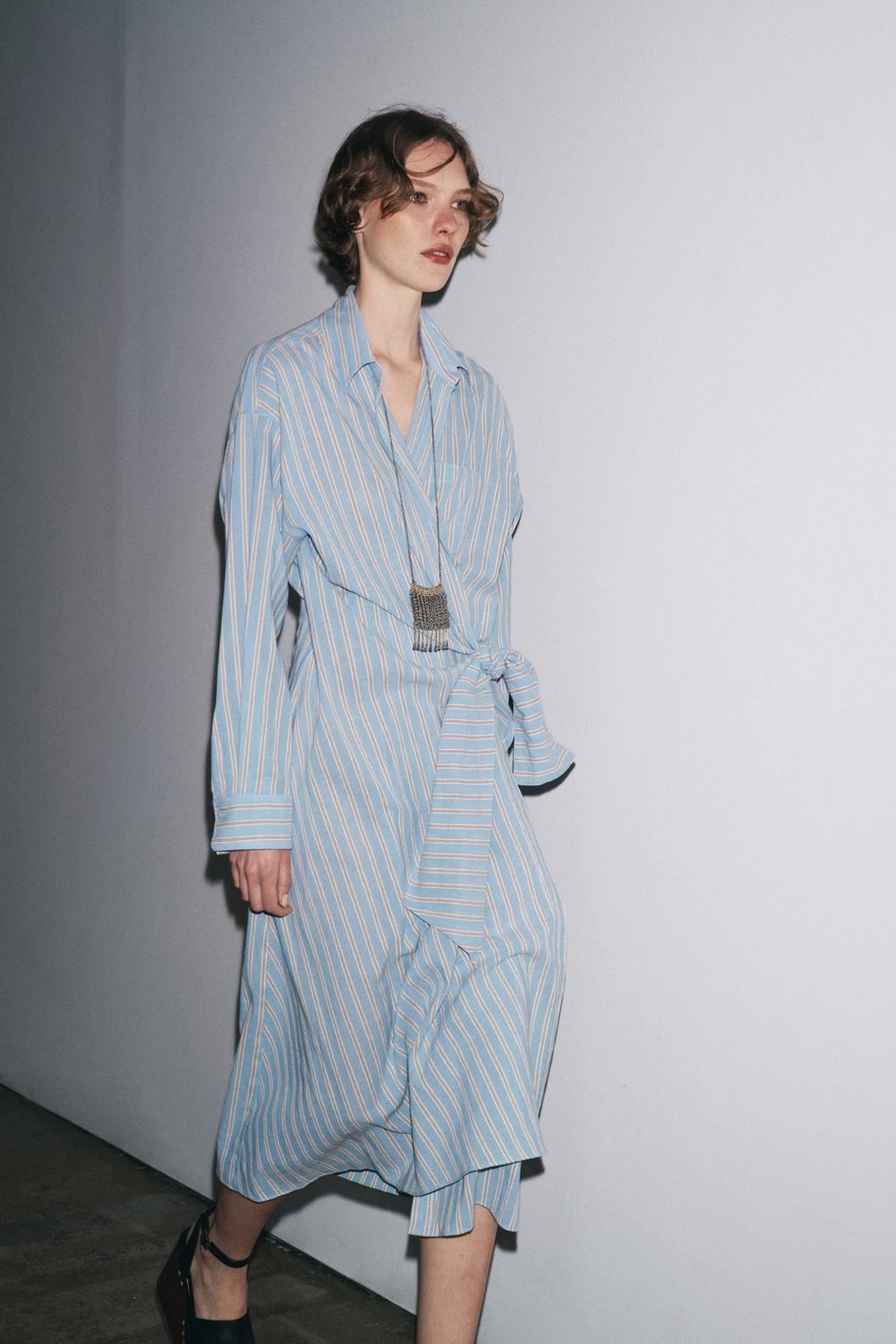 ПЛАТЬЕ НА ЗАПАХ В ПОЛОСКУ — ZW COLLECTION