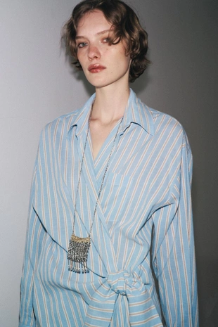 Платье на запах в полоску — ZW COLLECTION- Заказать в России