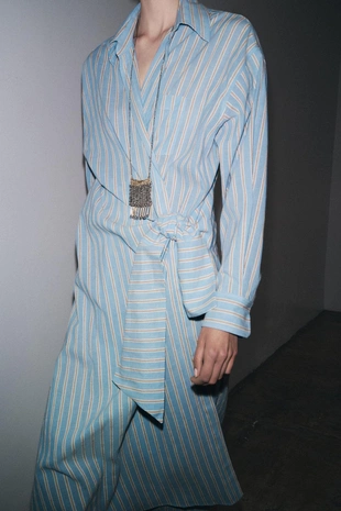 Платье на запах в полоску — ZW COLLECTION- Заказать в России