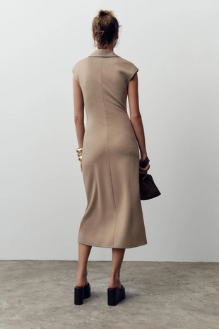 Платье миди с воротником поло- Заказать в России