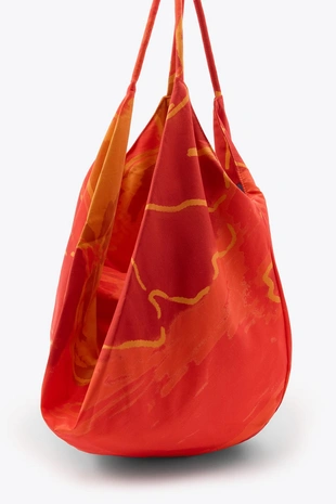 Большая хлопковая сумка с цветочным принтом- Заказать в России