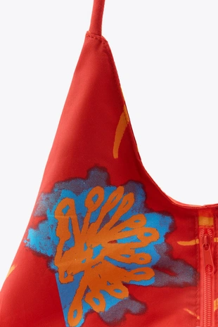 Большая хлопковая сумка с цветочным принтом- Заказать в России