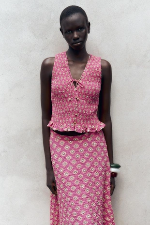 Топ с принтом «пчелиные соты»- Заказать в России