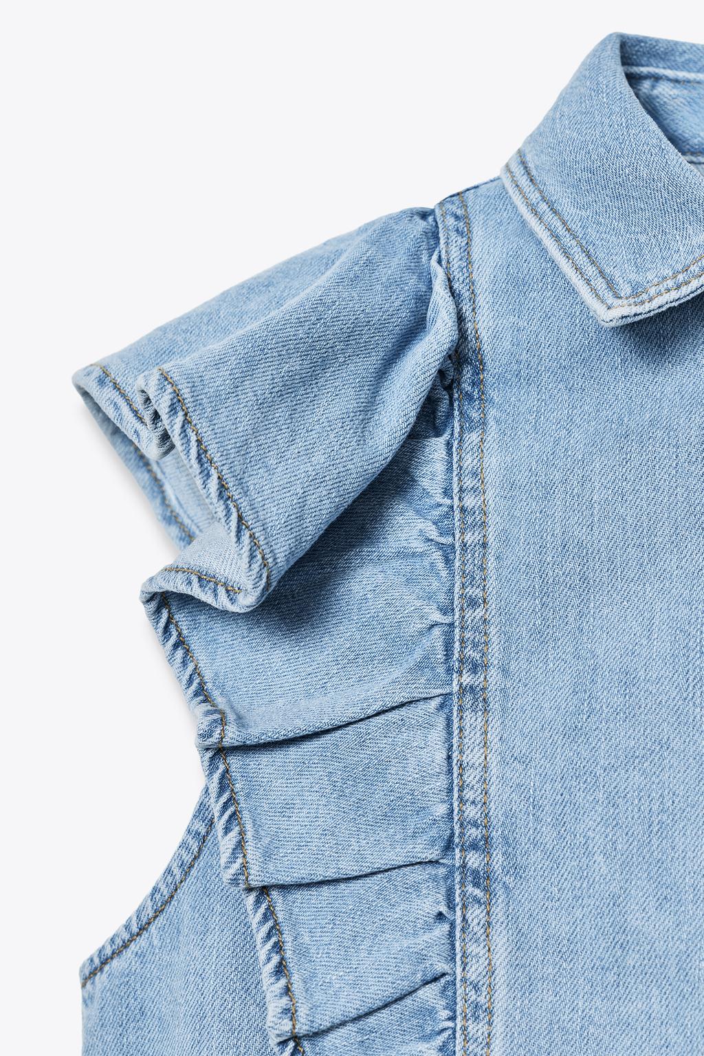 ДЖИНСОВАЯ РУБАШКА Z1975 С ВОЛАНАМИ