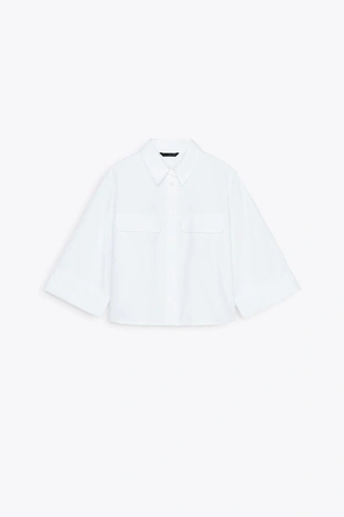 Рубашка оксфорд CROPPED- Заказать в России