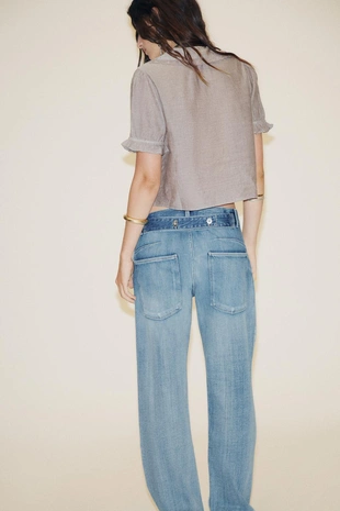 Рубашка с круглым воротником и вышивкой- Заказать в России