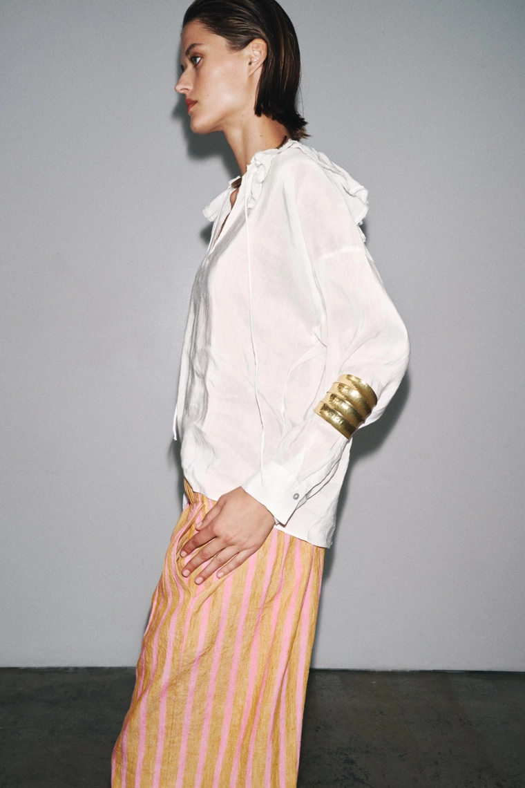 Рубашка из льна и шелковой смеси zw коллекция