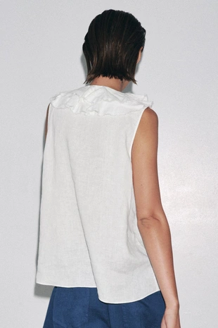 Рубашка из льняной ткани с воланами — ZW COLLECTION- Заказать в России