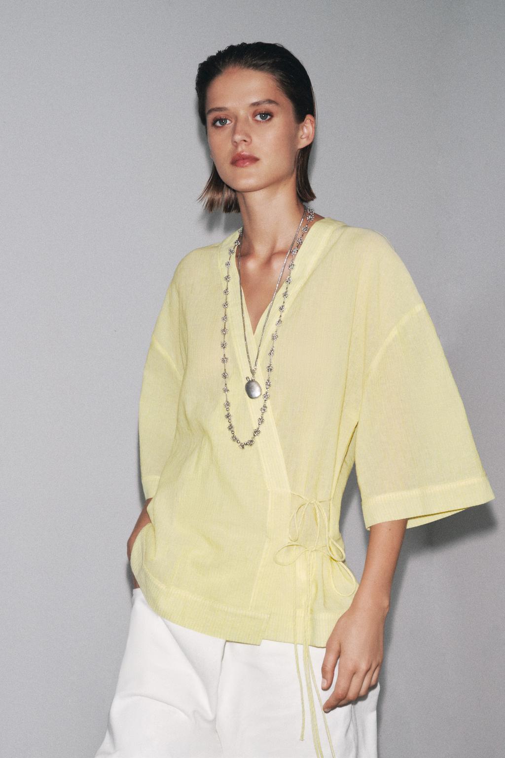 КИМОНО В ПОЛОСКУ С ЗАВЯЗКАМИ — ZW COLLECTION