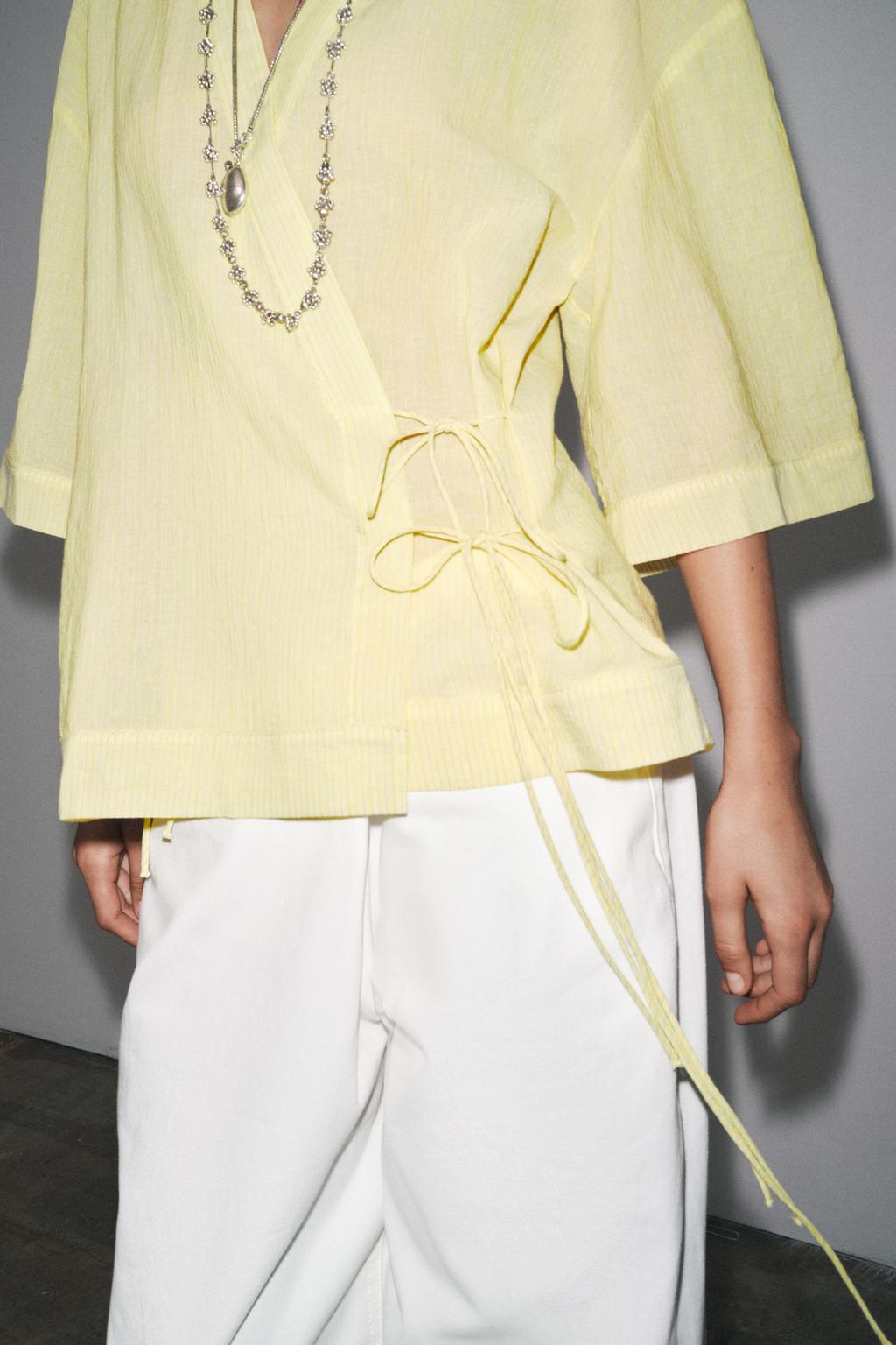 КИМОНО В ПОЛОСКУ С ЗАВЯЗКАМИ — ZW COLLECTION