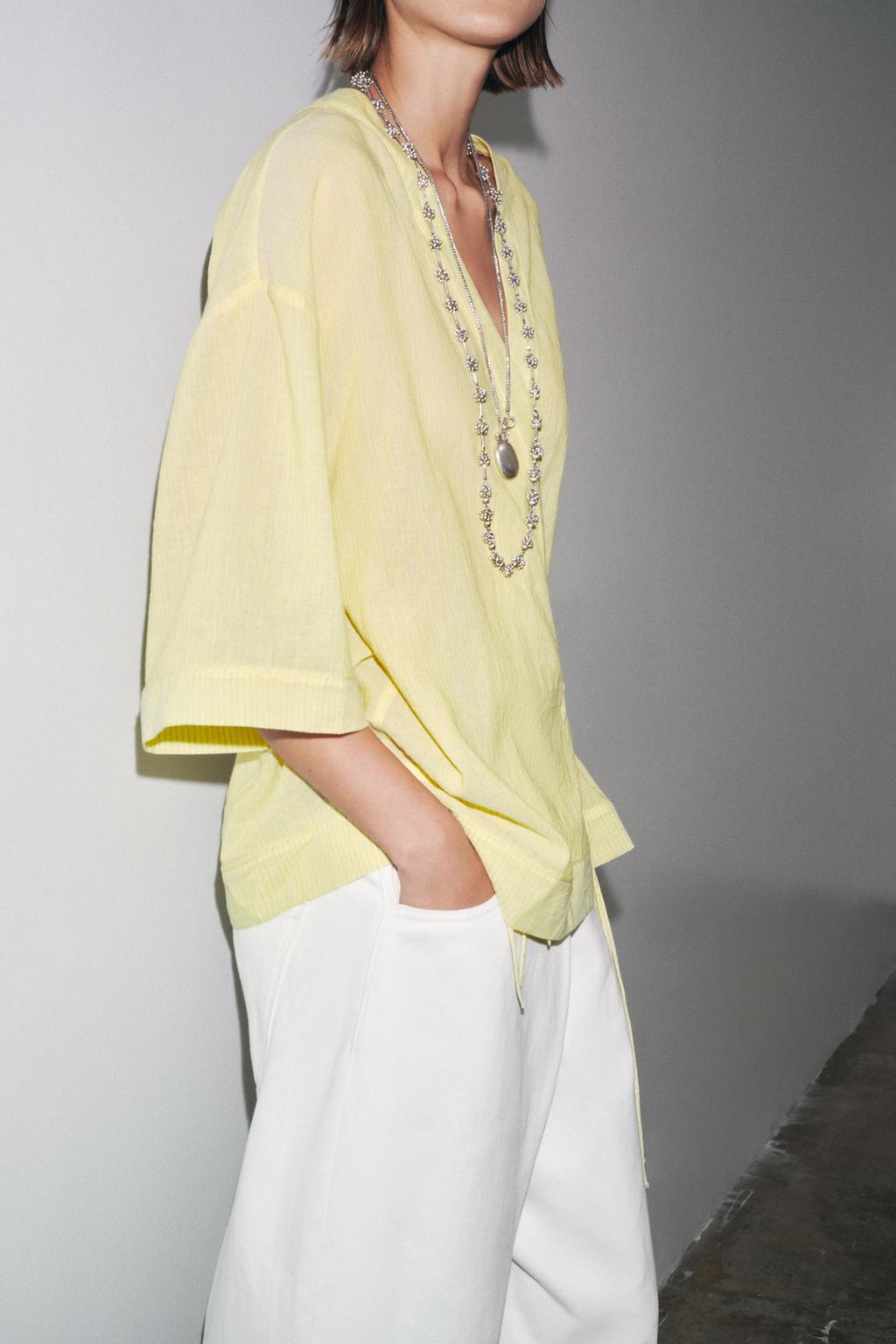 КИМОНО В ПОЛОСКУ С ЗАВЯЗКАМИ — ZW COLLECTION