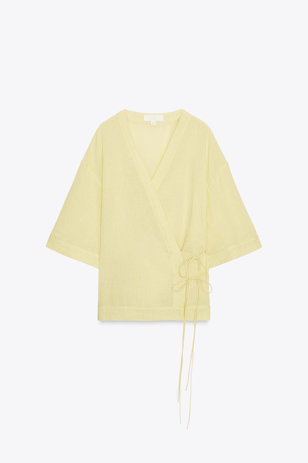 КИМОНО В ПОЛОСКУ С ЗАВЯЗКАМИ — ZW COLLECTION