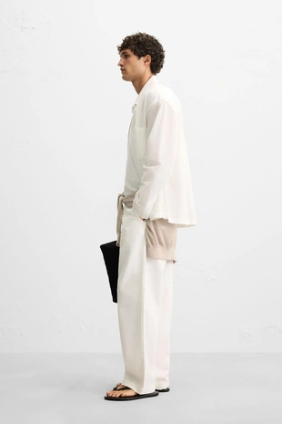 Рубашка из ткани в полоску- Заказать в России