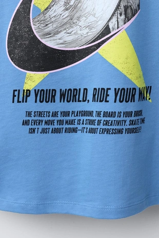 Футболка с принтом SKATE- Заказать в России