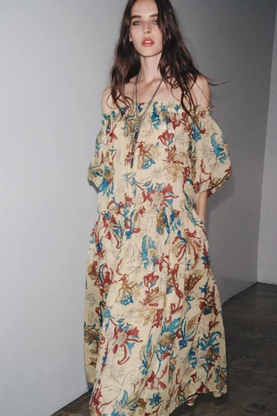 Платье из рами с принтом — ZW COLLECTION- Заказать в России