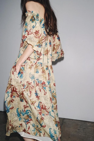 Платье из рами с принтом — ZW COLLECTION- Заказать в России