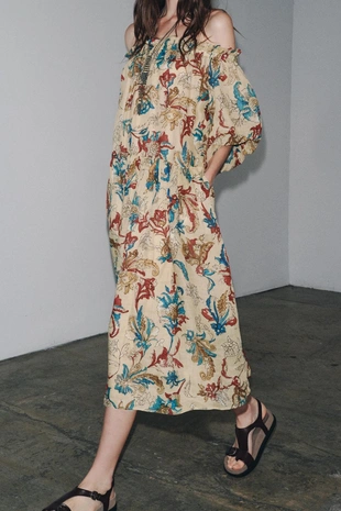 Платье из рами с принтом — ZW COLLECTION- Заказать в России