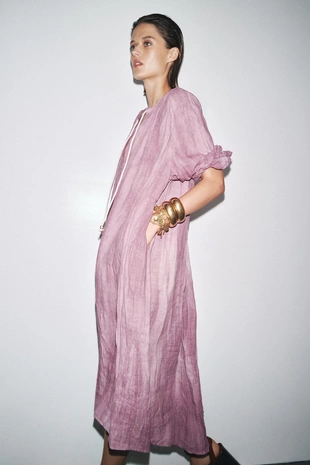 Платье-туника из льна с узором тай-дай — ZW COLLECTION- Заказать в России