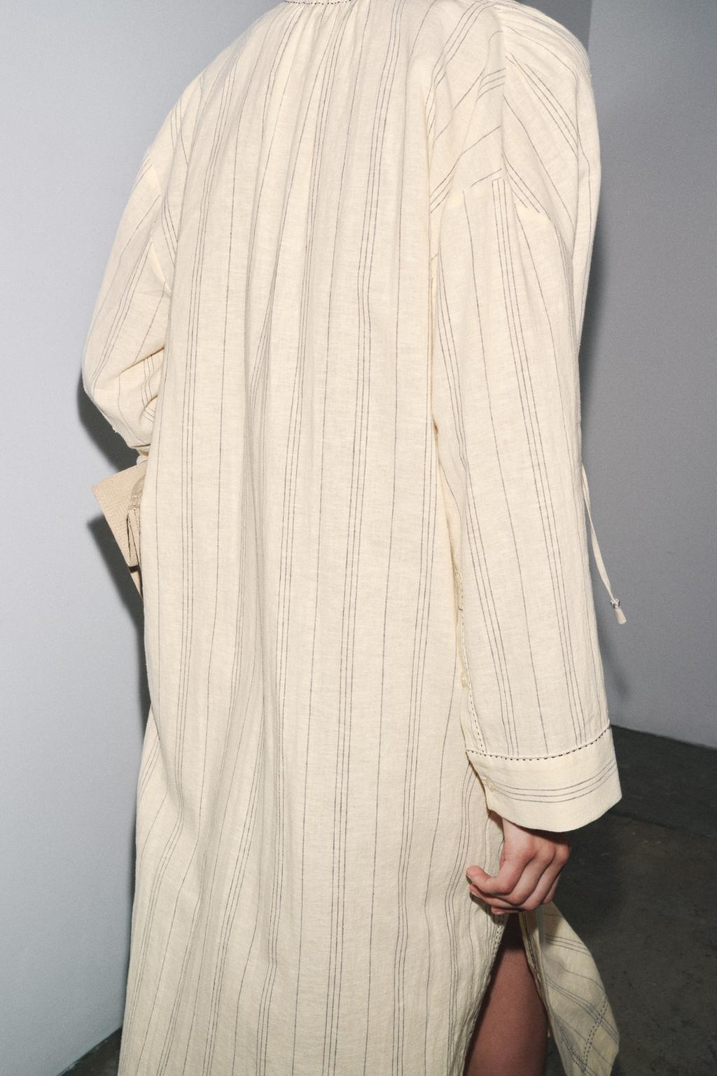 ПЛАТЬЕ-ТУНИКА В ПОЛОСКУ ИЗ СМЕСОВОГО ЛЬНА — ZW COLLECTION