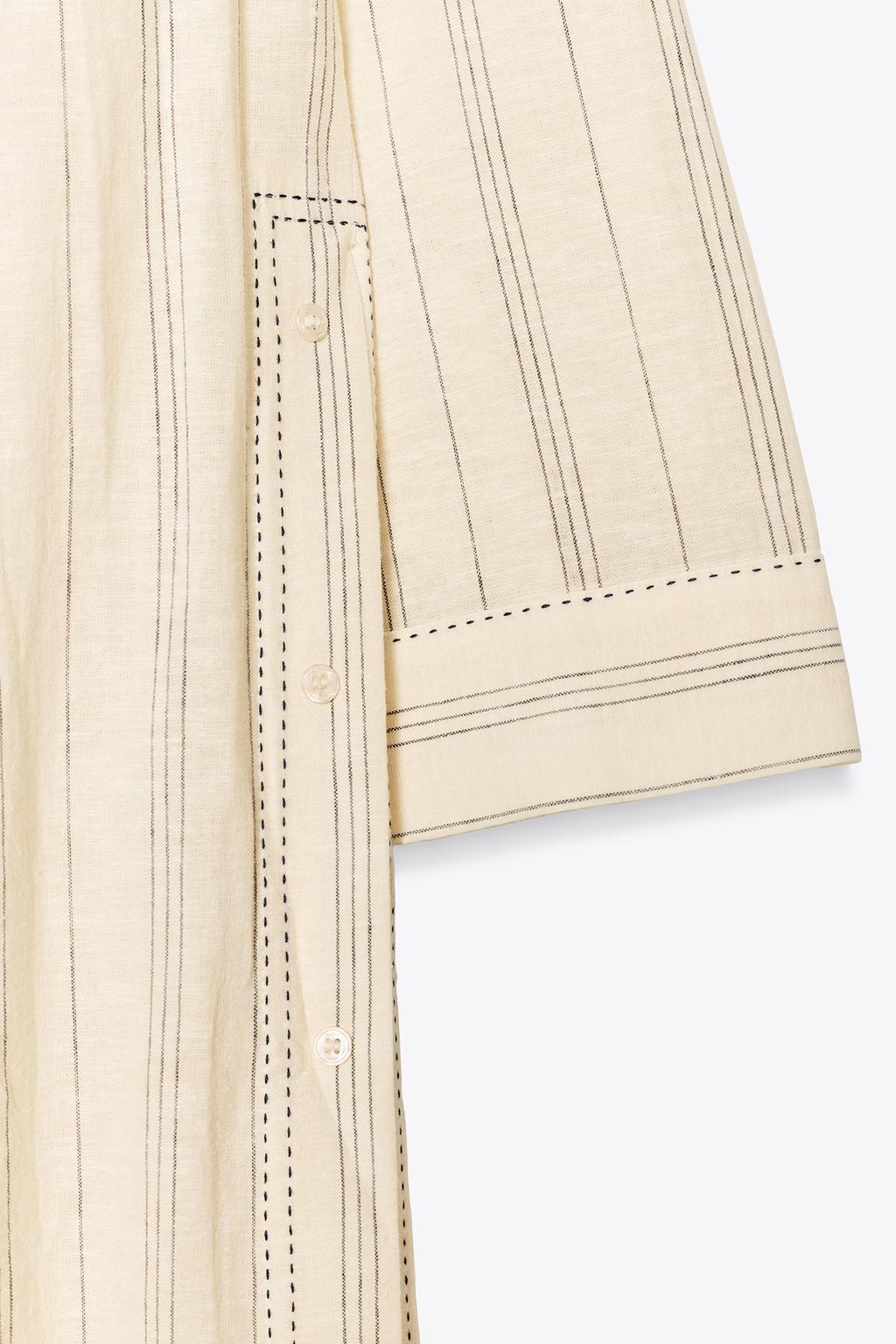 ПЛАТЬЕ-ТУНИКА В ПОЛОСКУ ИЗ СМЕСОВОГО ЛЬНА — ZW COLLECTION