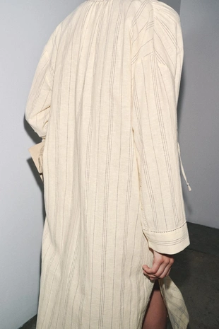 Платье-туника в полоску из смесового льна — ZW COLLECTION- Заказать в России