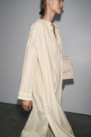 Платье-туника в полоску из смесового льна — ZW COLLECTION- Заказать в России